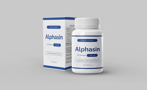 Embalagem e frasco original do Alphasin